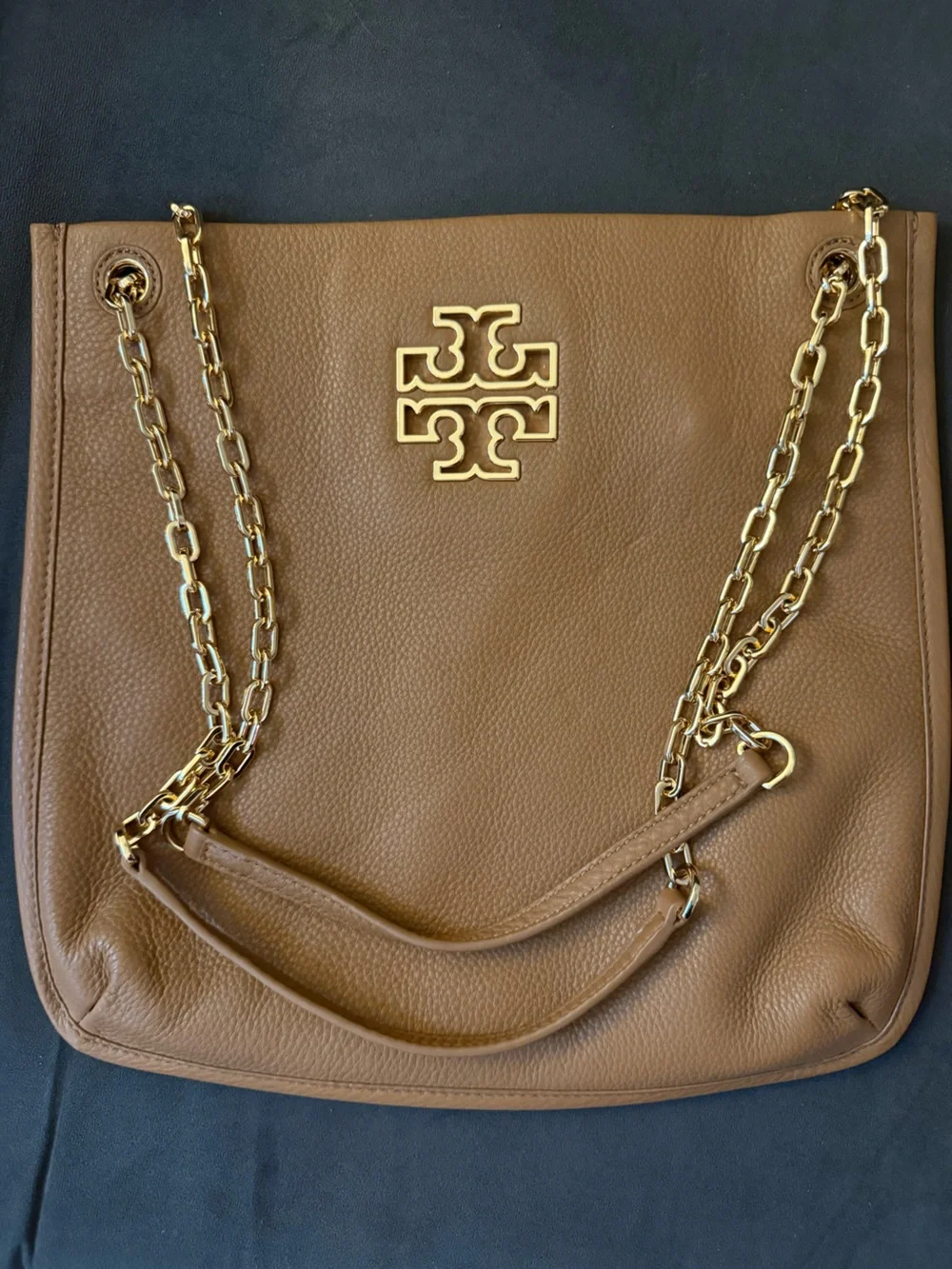 Tory Burch Tan Leather Chain-Handle Shoulder Bag